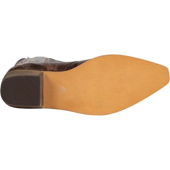 🆕SheSole Women's Brown Western Cowboy Boots Square Toe Mid Calf Cowgirl Boots - Picture 8 of 13